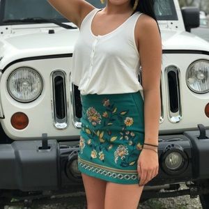 Jade Floral Mini Skirt